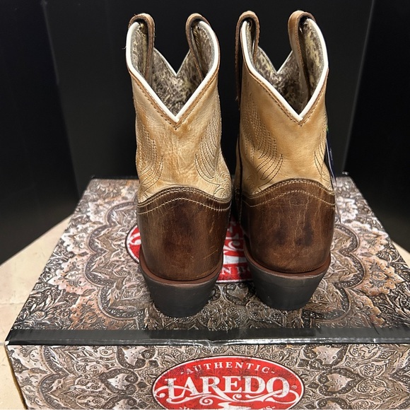 Laredo Tori 8" Women's 10M Leather Cowboy Boots BrownTan Ortholite Western - Picture 8 of 13